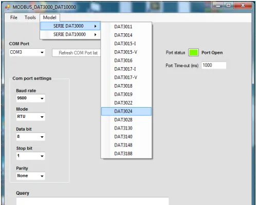 Selecting the DAT3024